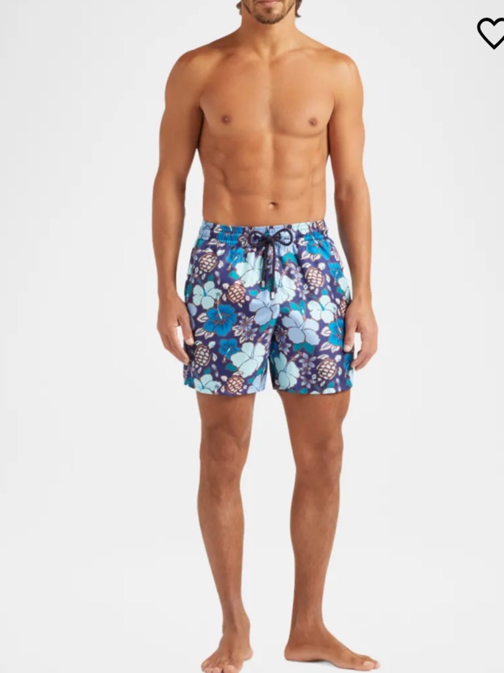 Vilebrequin Moorise Moorea Swim Trunks XL Blue Floral Turtle Print NWT